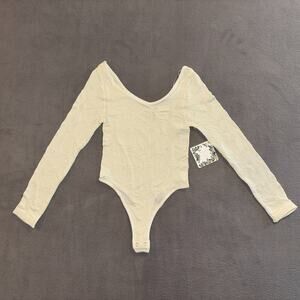 Dillards Chelsea & Violet Antique Cream Long Sleeve Body Suit Top Size S-M